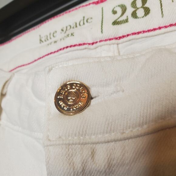 🔥 Kate Spade Play Hooky Broome Street White Skinny Jeans Women's 28 Mid Rise - Picture 11 of 16